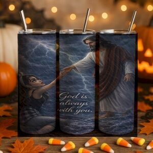 Inspirational Tumbler with Jesus Design